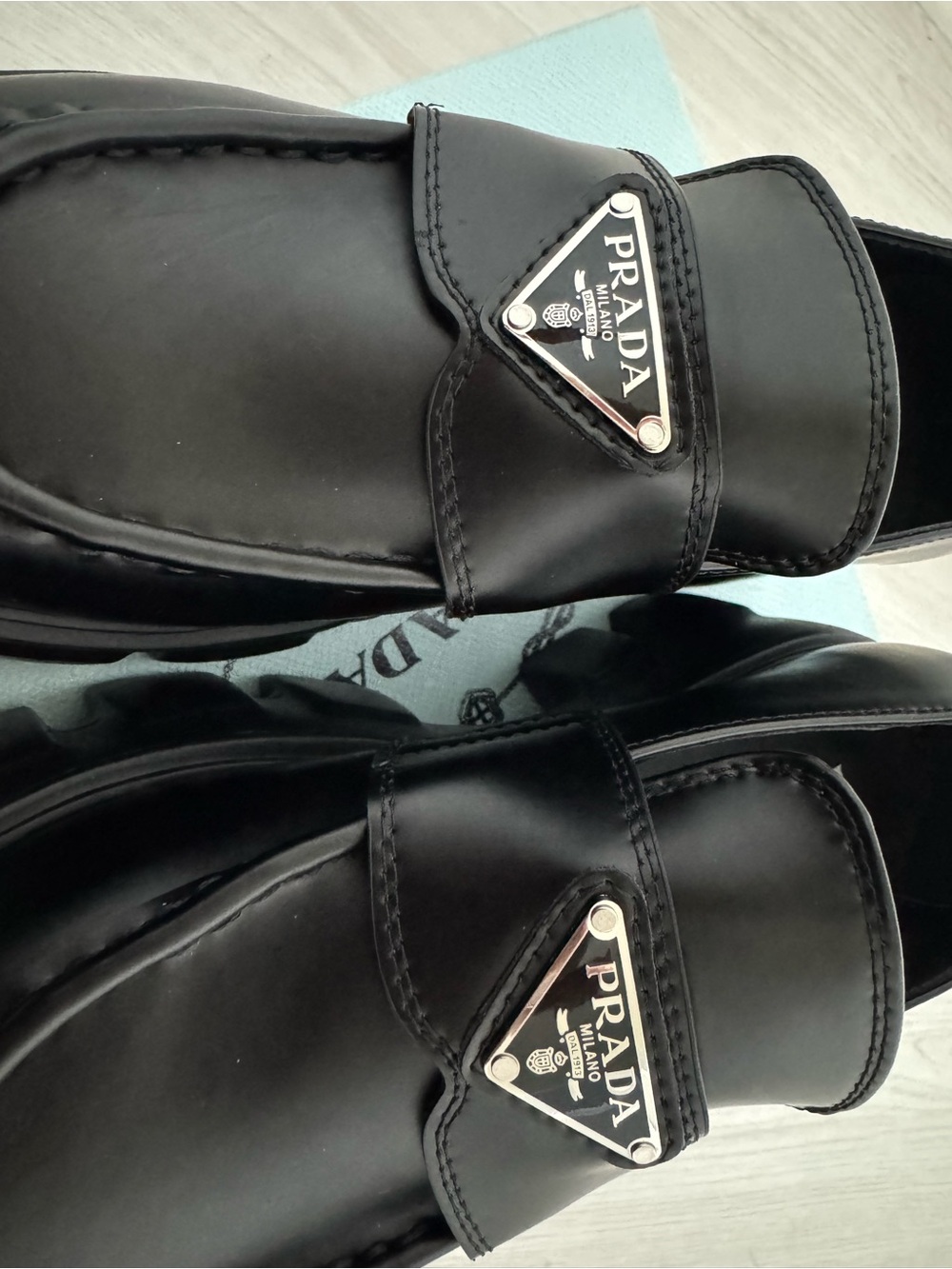 Prada Woman Brushed Leather Loafers - Picture 2 of 10